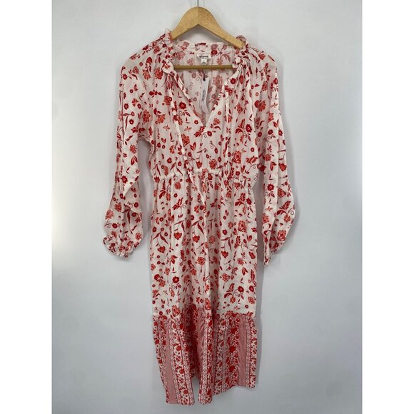 NWT Grace Atwood The Drop Dress MEDIUM BOHO MIDI FLORAL LONG SLEEVE - Picture 2 of 6